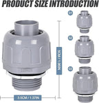 Liquid Tight Connector 1/2 in - Non-Metallic Electrical Conduit Fittings, UL Listed PVC Conduit Fitting (Straight, 64 Pack), Gray