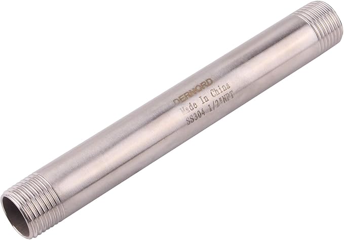 1/2" X 1/2“ NPT Male Nipple Stainless Steel 304 Cast Pipe Coupling fitting 6" Length