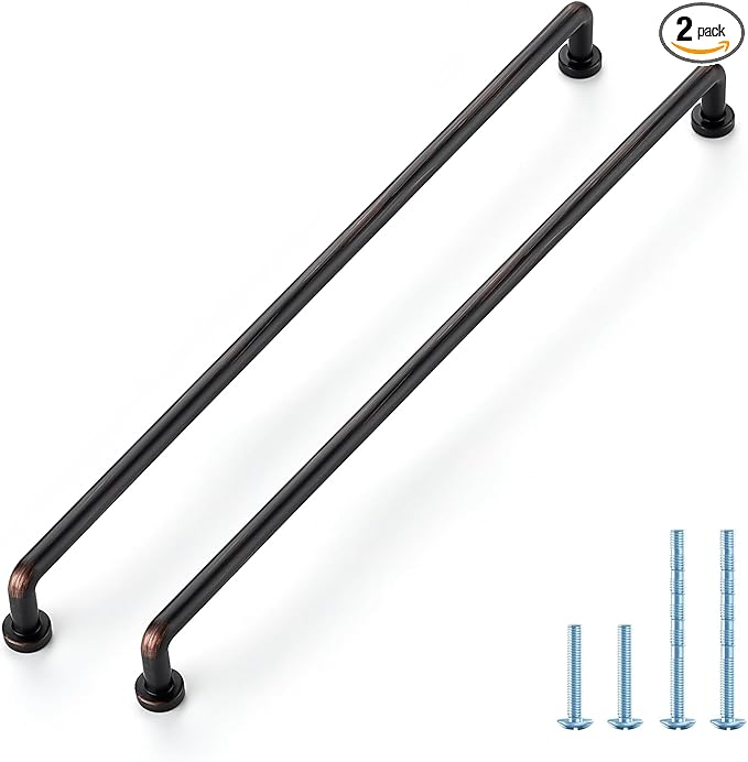 JOY DECOR Cabinet Pulls – 12-3/5 Inch Hole Center, Oil Rubbed Bronze, 2 Pack, Zinc Alloy Cabinet Handles for Drawers & Cupboard – Vintage Style Hardware for Kitchen, Bathroom, Dresser