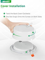 LEDIARY 6 Pack Gimbal LED Recessed Lighting 6 Inch, 5CCT Adjustable Recessed Light Slim Selectable 2700K-6000K,750LM Air Tight Canlights with Jbox,Canless Downlight Ceiling Light with IC Rated ETL