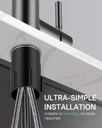 WEWE Kitchen Faucets with Pull Down Sprayer, Stainless Steel Single Handle 1 Hole for Family Kitchen Commercial Camper Laundry Rv Bar, Matte Gray