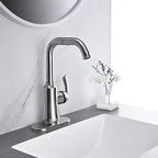 6 Inch Faucet Deck Plate for Bathroom Sink - Universal Fit for 1 Hole or 3 Hole 4 Inch Centerset Basins - Escutcheon Faucet Plate - Stainless Steel Faucet Hole Cover(Brushed Nickel)