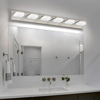 Brushed Nickel Vanity Lights for Bathroom 6-Light Vanity Lighting Fixtures for Mirror 39" Adjustable 5500K Modern LED Vanity Light Over Mirror, Bath Wall Lighting Fixtures