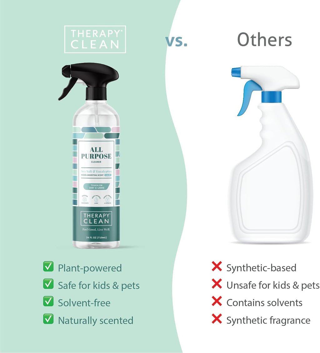 Therapy Clean All Purpose Cleaner Sea Salt & Eucalpytus 24 fl oz Pack of 1, Multipurpose Cleaner, 100% Natural Scent