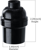 E26 E27 Light Socket,8-Pack Black Edison Retro Pendant lamp Holder, E26 E27 Plastic Standard Screw-in Socket Maximum Wattage 250W Heat Resistant Up to 200℃ Fire Resistant