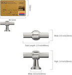 Amerdeco 10 Pack Brushed Satin Nickel Cabinet Knobs 1.46 Inch(37mm) Single Hole Cabinet Handles Rectangle Dresser Knobs Drawer Knobs and Pulls for Bathroom Cabinets ZH0069