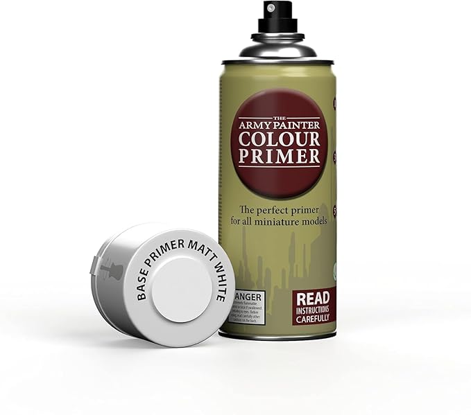 The Army Painter Color Primer, Matt White, 400ml, 13.5oz - Acrylic Spray Undercoat for Miniature Painting
