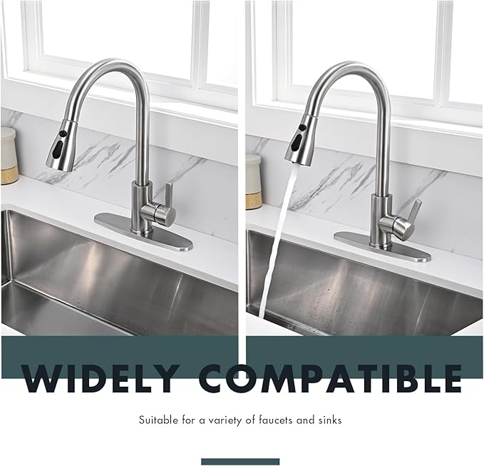 Faucet Cover Plate, Stainless Steel Deck Plate for Kitchen Sink Faucet Single Hole or Bathroom Faucet 1-3 Hole Faucet Hole Cover Round 10 Inch (Brushed Nickel)