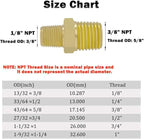 Hooshing 5PCS 3/8" NPT Male to 1/8" NPT Male Brass Pipe Fittings Reducing Hex Nipples Adapter for Plumbing