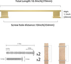 COTYKILEY 6 Pack 10 Inch(256mm) Brushed Gold Cabinet Handles Gold Kitchen Cabinet Pulls Cabinet Door Handles Kitchen Cabinet