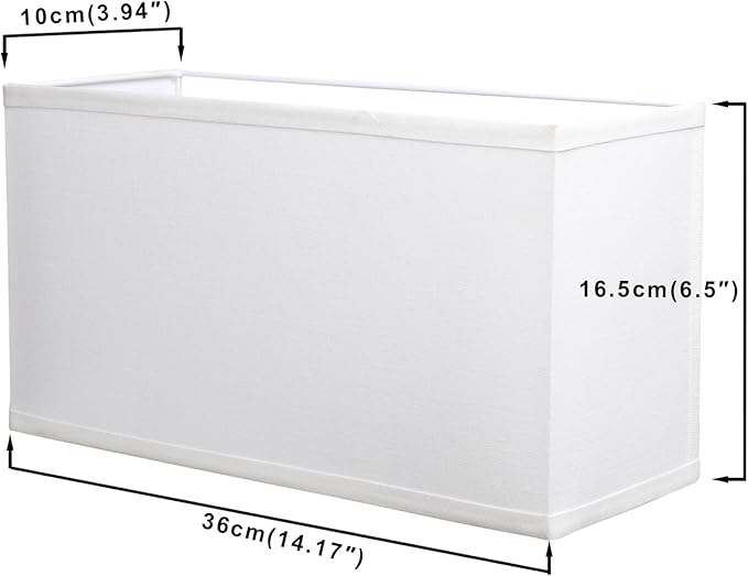 Yosoan 2-Light White Lamp Square Fabric Shades, Double Fabric Lampshade Indoor Wall Mount 2 Bulbs for Wall Sconce Lamp Replacement for Stairwell Bedside Hallway Home Decor(White)
