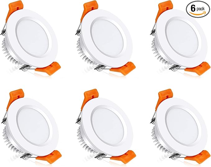 6 Pack 2 Inch LED Recessed Lighting, Downlight Dimmable 3W (35W Equivalent), 5000K Daylight White, CRI80, Recessed Light Fixtures with LED Driver