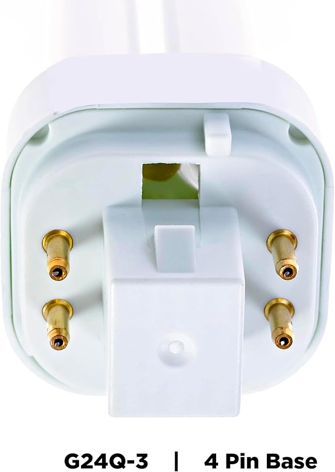 SLEEKLIGHTING 26 Watt T4 Double Tube CFL 4 pin G24q-3 Base Light Bulb 2700K 1500lm -UL Listed,Compact Fluorescent -Warm White Light 4pack