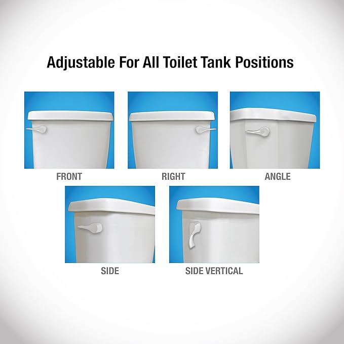 Danco 12064 Curved Replacement Handle with Front Angle/Side/Vertical Mount in Toilet Tank Lever, White