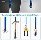 4 Pieces 3.5LBs Telescoping Magnetic Flashlight Pickup Tool with LED Lights, Magnet Stick Rod Extendable 7" to 27" for Men, Birthday, Father's Day, Christmas Gift
