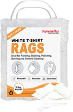 Recycled White T-Shirt Cleaning Rags (2 lbs. Bag - Pack of 12) – Shop Rags Bulk for Oil, Stain, Grease, Paint, and Auto Cleaning, Multipurpose