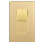 TOPGREENER Kalide Dimmer Light Switch, LED Dimmer Switch, Full Range Dimming, Single Pole/3-Way, 120VAC, 60Hz, 300W LED/CFL, Neutral Wire Not Required, Gold, 1 Pack,Wall Plate Included