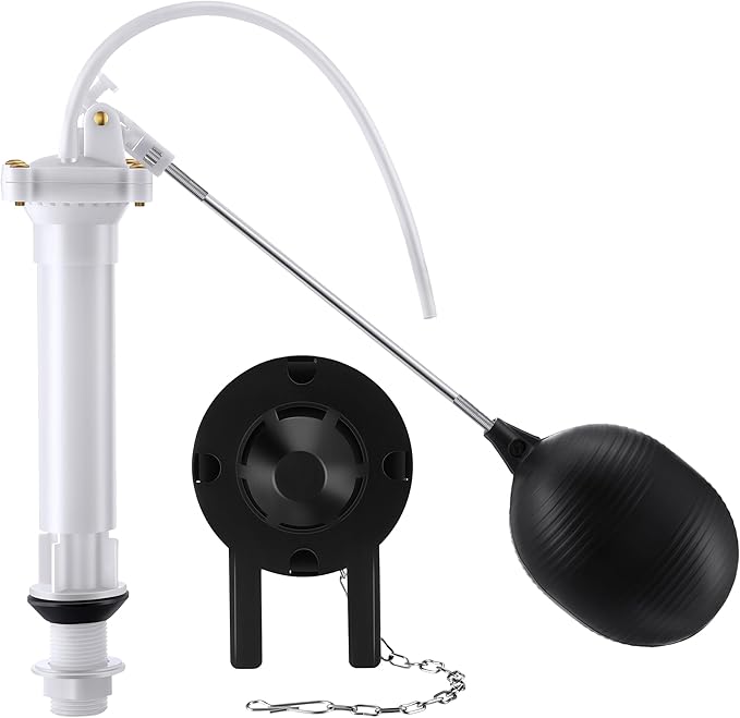 Dreyoo Universal Toilet Tank Repair Kit Compatible with Danco 80816, Toilet Repair Parts Fill Valve, Flapper, Rod, Float Replacement, Toilet Repair Kit for 8.5 Inch Tanks, Toilet Tank Flapper Replace