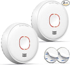 Jemay Smoke Detector, 10 Year Life Fire Alarms Smoke Detectors with Advanced Photoelectric Technology, Battery Operated Smoke Fire Alarm with LED Indicator & Silence Button, 2 Packs