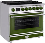 Akicon 36" Freestanding Gas Cooktop Oven Combo, Features 6 Sealed Burners, 5.2 Cu.ft Rapid Convection Oven, Convertible Fuel (NG/LP), Durable Cast Iron Grating (GASGASB1)