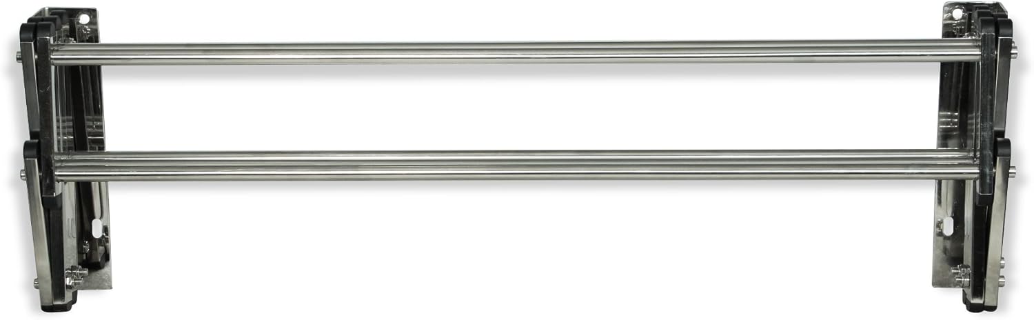 AERO W Racks Stainless Steel Wall Mounted Collapsible Laundry Clothes Drying Rack 45 Pound Capacity 11 Linear Ft