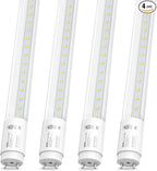 4 Pack T8 LED Bulbs 4 Foot, 14W 2450LM 6000K Super Bright, Type A+B 4FT LED Bulbs, Fluorescent Tubes Replacement, Plug & Play or Ballast Bypass, Clear Cover