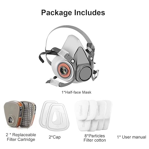 Active Carbon Gases Chemicals Respirator - for Vapors, Paint, Dust,Formaldehyde, Sanding, Polishing, Spraying,Machine Polishing and other Work