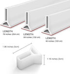 Silicone Wet Room Bathroom Floor Seal Screen Door Seal Strip Shower Dam Prevents Overflow of Water | Waterproof Self-Adhesive and Bendable Waterproof Strip for Wet and Dry Separation (White-40inch)