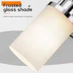 Bathrom Light Fixtures Polished Chrome 3 Vanity Lights with White Frosted Glass Shade, Wall Lamps Over Mirror for Bath Washroom Bedrom T001CH-L3