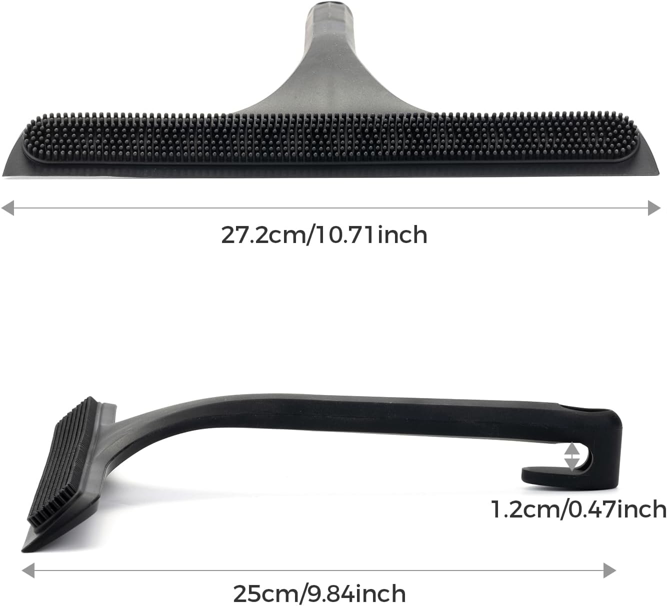 10.7“ Wide All-Purpose Shower Squeegee for Glass Doors, Squeegee for Shower Glass with Hook, Window Squeegee for Home, Small Squeegee for Shower, Bathroom, Car Glass, Mirror