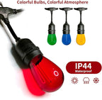 24Pack S14 Colored LED String Light Bulbs,1Watt Plastic Shatterproof Waterproof Outdoor Indoor Replacement Bulbs for Home Decor, E26 Medium Base, Multi-Color: Red/Green/Blue/Orange