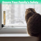 2pcs Sliding Door Security Bar, Adjustable Window Security Locks with Rubber Tips 17-50inch, Patio Door Security Lock Black for Home Apartment, White