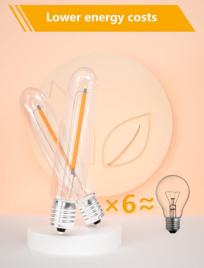 12 Pack LED T13 Replacement Light Bulbs for S14 Outdoor String Lights, 0.6W Night Lights Bulb Equivalent to 11W Incandescent Bulb, 2700K Warm White, E12 Candelabra Bulbs Dimmable