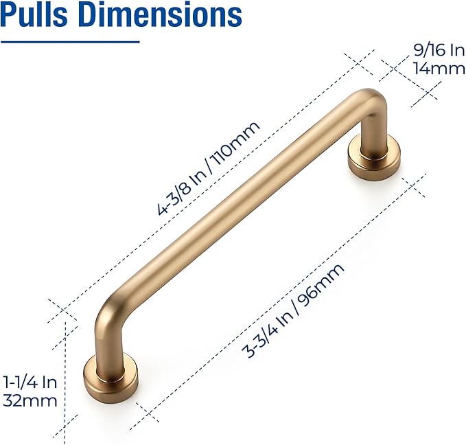 JOY DECOR Cabinet Pulls – 3-3/4 Inch Hole Center, Champagne Bronze, 5 Pack, Zinc Alloy Cabinet Handles for Drawers & Cupboard – Vintage Style Hardware for Kitchen, Bathroom, Dresser