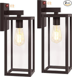 BesLowe Upgraded Motion Sensor Outdoor Wall Lights, 15” Dusk to Dawn Porch Lights Outdoor Wall Sconce Lanterns, 3 Lighting Modes Exterior Lighting Fixtures, Brown Outside Lights for House, 2-Pack