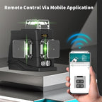 JEPPO Laser Level with Tripod,3D Green Laser Level 3x360 Self Leveling,12 Line Lazer Leveler Tool for Construction,Picture Hanging,APP Remote Control,Rechargeable Battery,Magnetic Rotating Stand