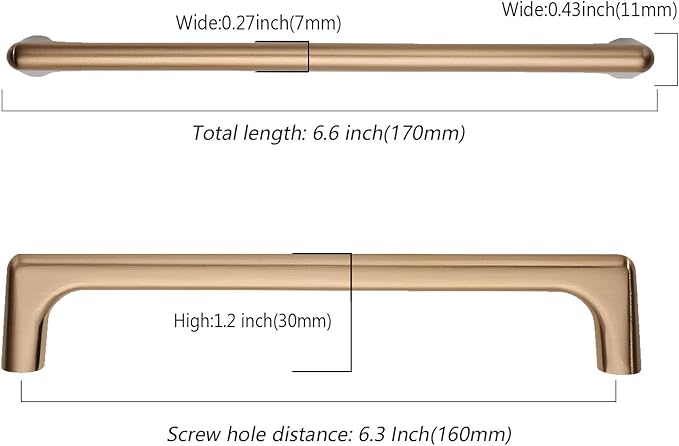 10 Pack Champagne Bronze Cabinet Pulls, 6.25 Inch Cabinet Hardware offers Kitchen Handles and Drawer Handles for Cabinets and Cupboards