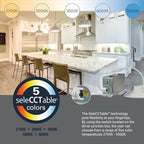 HALO HLB 4 inch LED Recessed Light, Thin Canless, Dimmable w/Selectable Color Temperatures, 6-Pack - HLB40699FS1EMWR-6PK