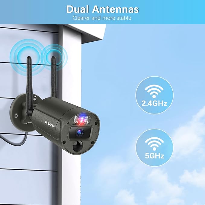 【90 Days Storage & 2-Way Audio】 Wireless Security Camera System, Wireless Cameras for Home Security, Outdoor WiFi Video Surveillance Systems