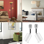 Ceramic & Metal E26 Light Socket Extender,150w-Heat-resistant-Ideal for Light Holder Extension,Electrical Socket Extender，180° Bendable Adapter Screw Base Light Bulb Extension, 2pcs (White)