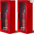 Zonon 2 Pcs Fire Extinguisher Cabinet Wall & Surface Mount 24-3/4 H x 10-1/4 W x 6-3/4 D Steel Fire Extinguisher Box Holder Case with Handle for Indoor Outdoor