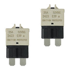 25A DC 12V-32V Manual Reset Circuit Breaker ATC/ATO Low Profile T3 Mini Blade Fuses Breakers for Car Trucks Marine Boat RV Solar and More,2 Pack
