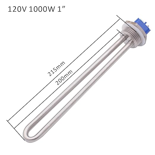 DERNORD 120V 1000W Immersion Water Heater Submersible Heating Element Heater Element with 1 Inch NPT Fitting