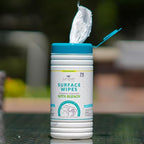 1 Pack Surface Cleaning Wipes with Bleach, All-Purpose Cleaner for Bathroom, Kitchen, Office, 75 Count Canister, 7.5" x 7" Sheet, Fresh Scent, Lint Free & Durable