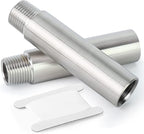 TAISHER 2PCS Stainless Steel Pipe Fittings, 3/8" NPT Male x 3/8" NPT Female Threaded, 4" Length Nipple Cast Pipe
