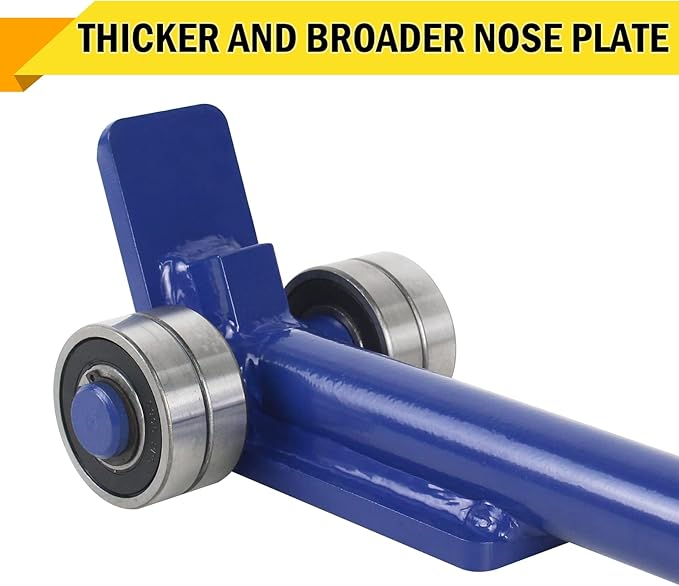 Pry Lever Bar 5T/11000LBS Load Capacity, 5FT Length Steel Handle Prylever Bar with Wheels for Heavy Duty Equipment Handling,Great Hand Tool with Four Industrial Bearings