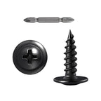 (300 pcs) Wensilon #10×5/8" Black Phillips Truss Head Wood Screws Quick Metal Self Tapping