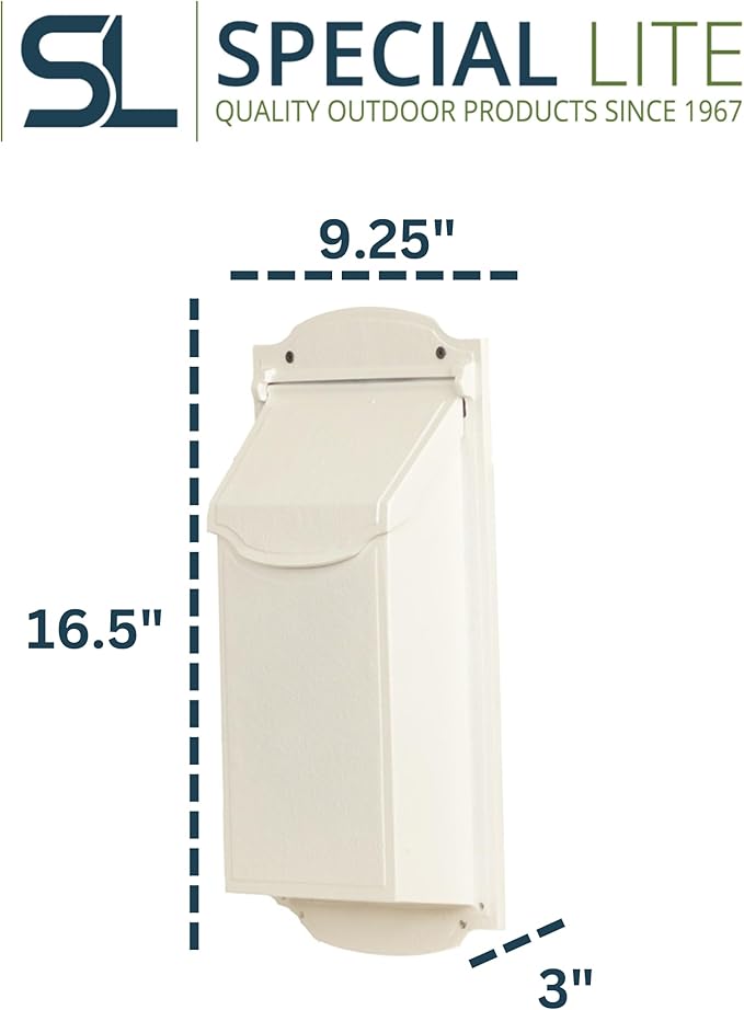 Special Lite Contemporary Vertical Wall Mount Mailbox - White Aluminum Mailbox for Wall Mount - SVC-1002-WH
