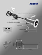 MALORY Low Voltage Deck Light 6 Packs, 2W 2700K 12V Landscape Lighting, Recessed LED Outdoor Step Stair Lights, Deck Lighting for for Outside Floor Yard (SG07-Link, 6-Pack 2700K)