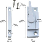 2PCS Cam Type Sash Lock Metal Crescent Lock White Sliding Window Lock with Screws Suitable for Vertical and Horizontal Sliding Window